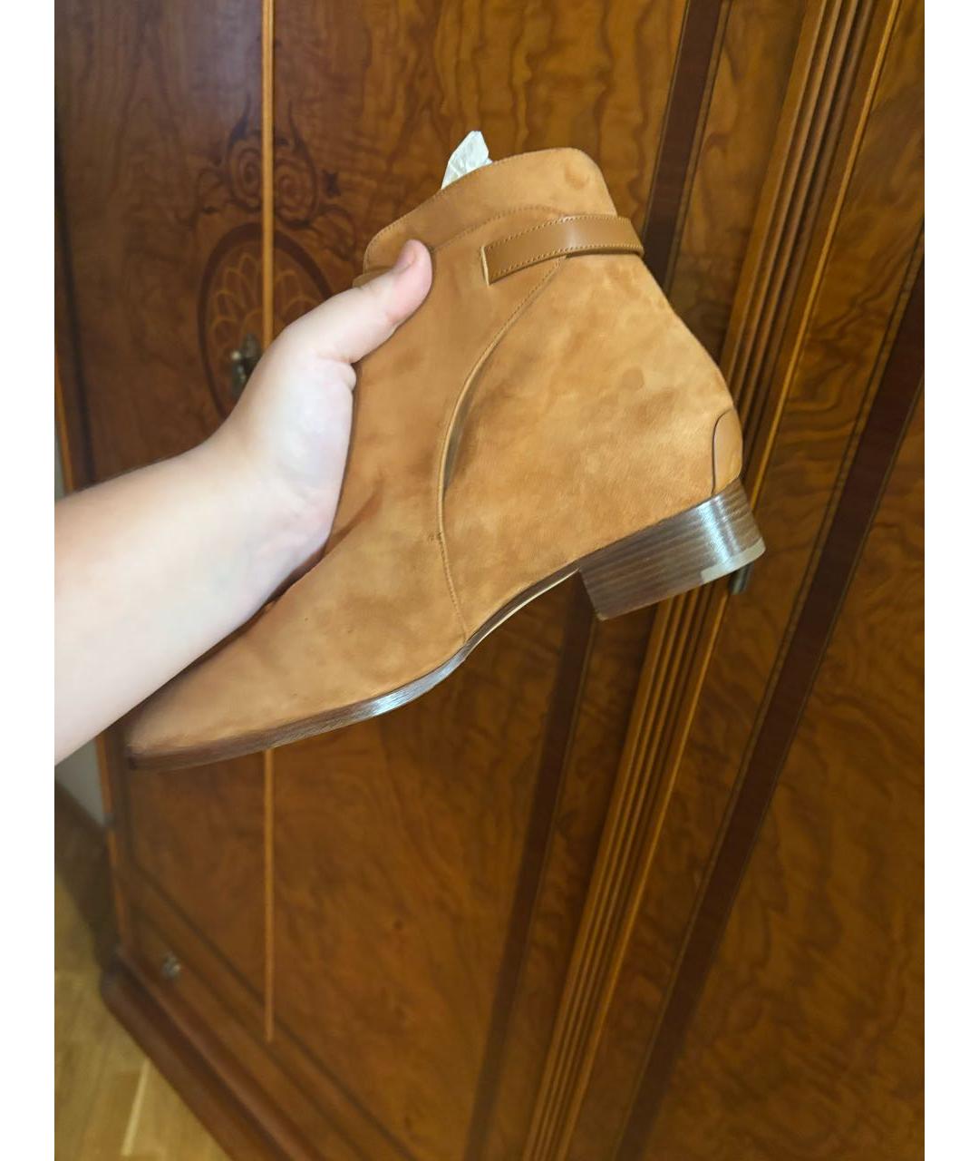 LORO PIANA Коричневые замшевые полусапоги, фото 3