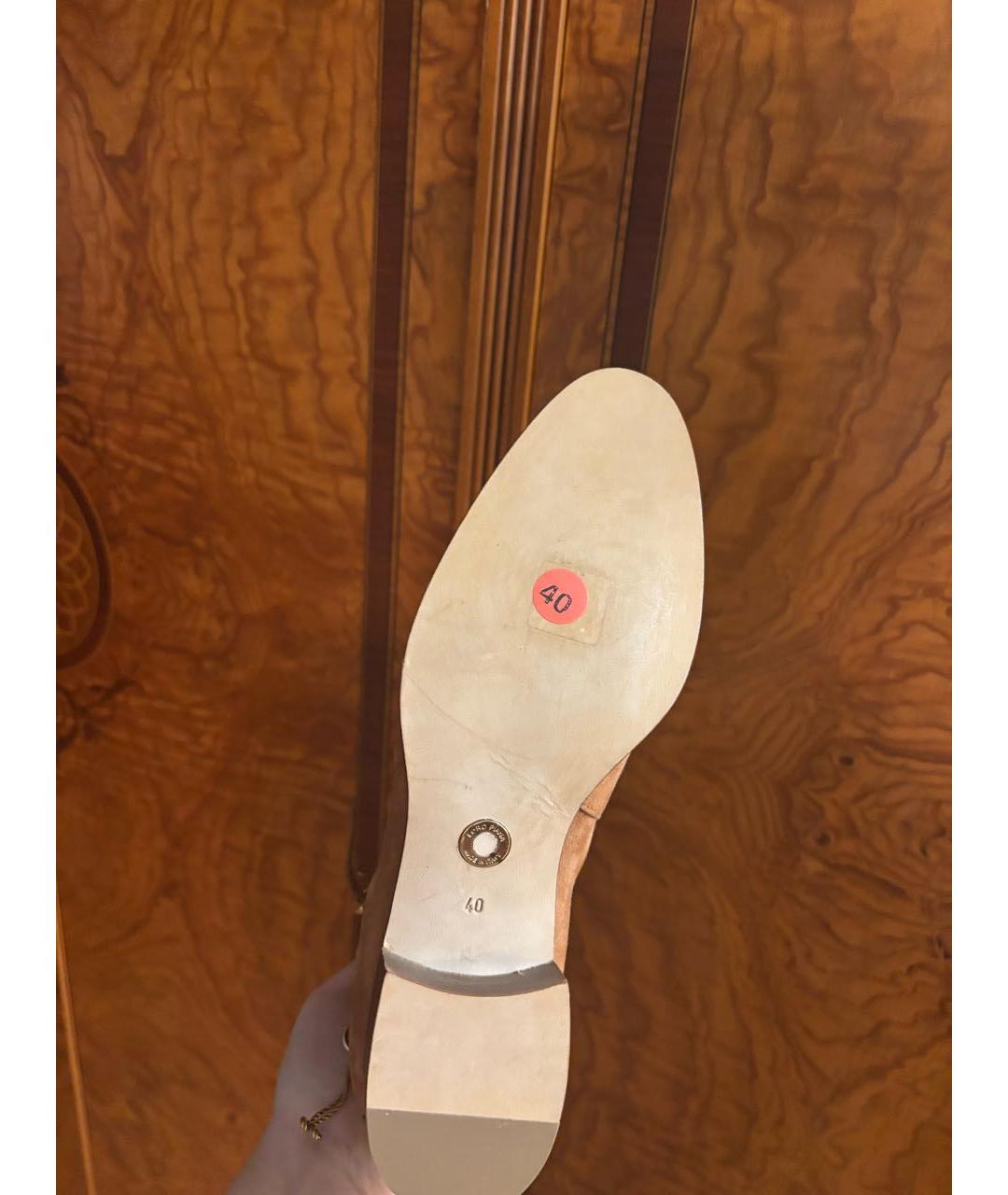 LORO PIANA Коричневые замшевые полусапоги, фото 2