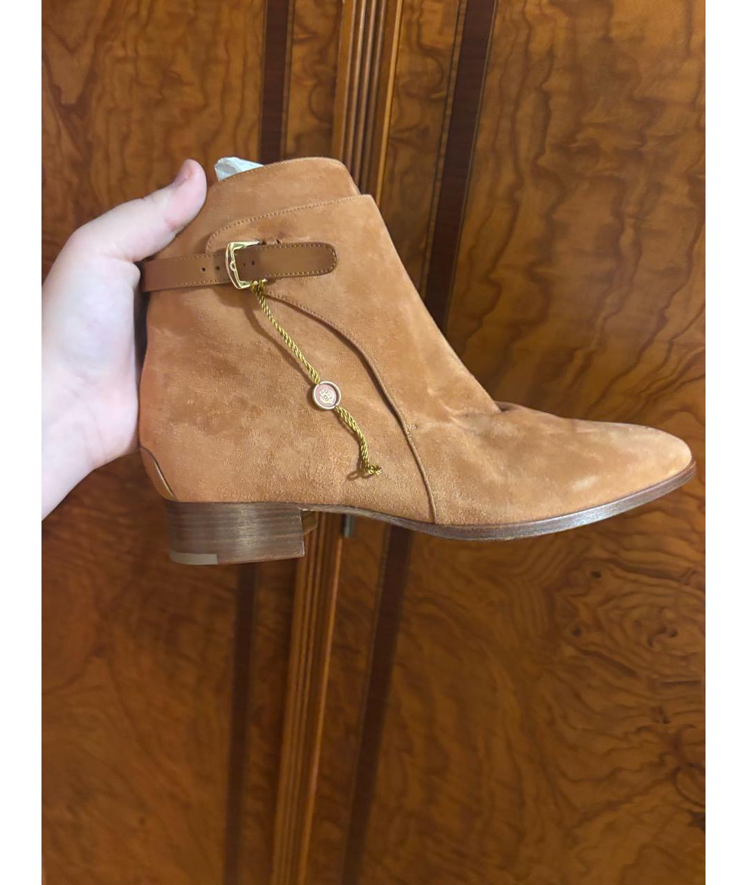 LORO PIANA Коричневые замшевые полусапоги, фото 4