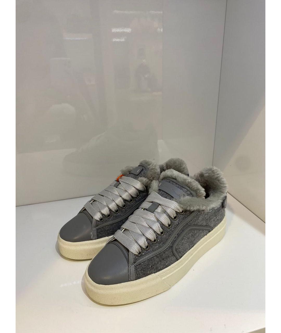 SANTONI Серые кеды, фото 2