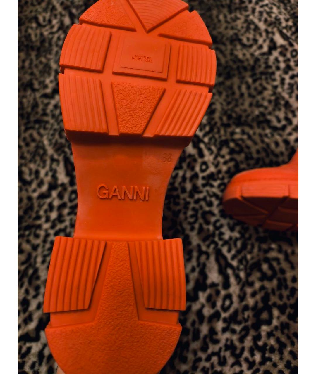 GANNI Красные резиновые сапоги, фото 4