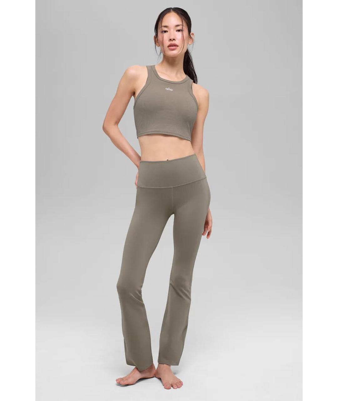 ALO YOGA Бежевая хлопковая майка, фото 5