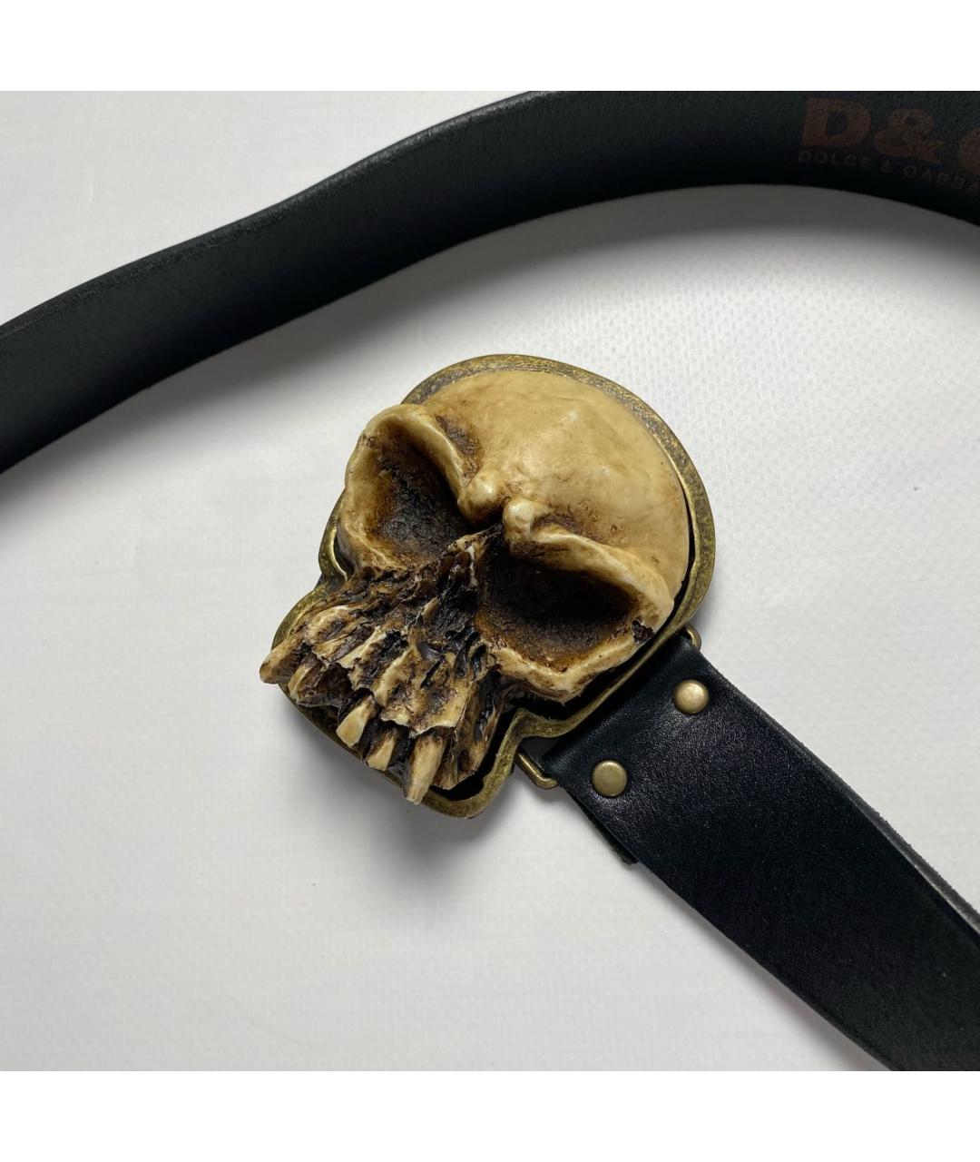 DOLCE&GABBANA Черный кожаный ремень, фото 5