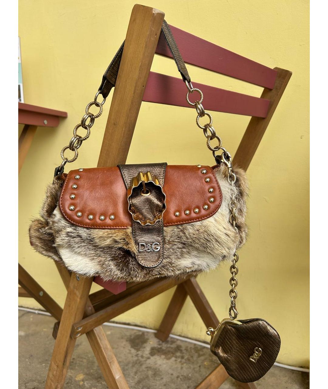 DOLCE&GABBANA Коричневая сумка с короткими ручками, фото 4