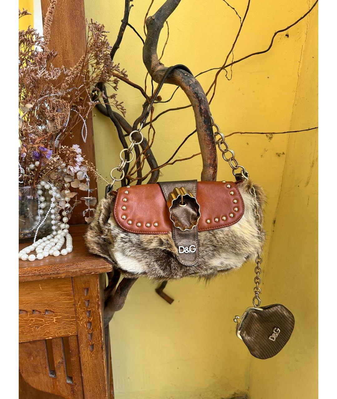 DOLCE&GABBANA Коричневая сумка с короткими ручками, фото 9