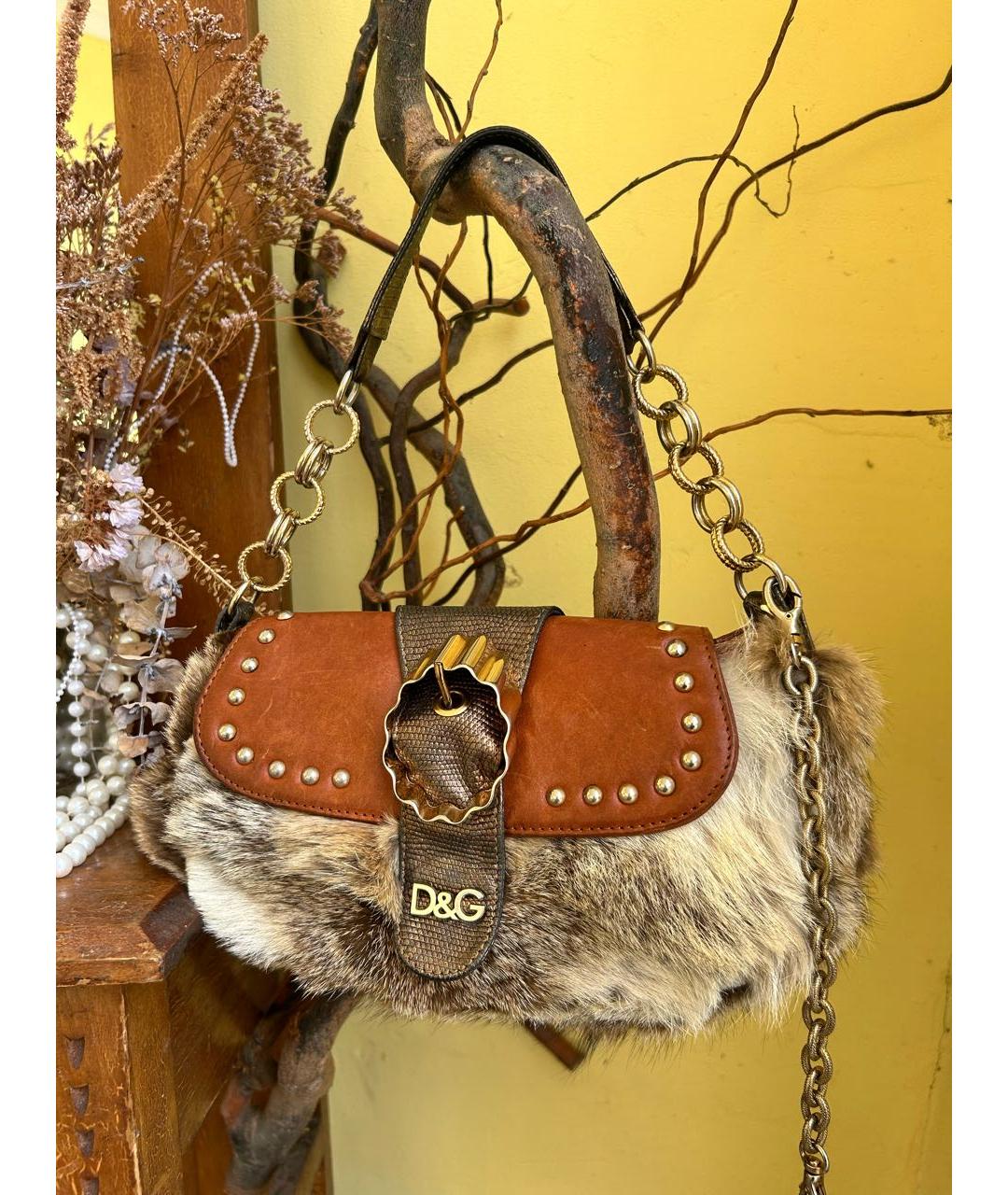 DOLCE&GABBANA Коричневая сумка с короткими ручками, фото 3