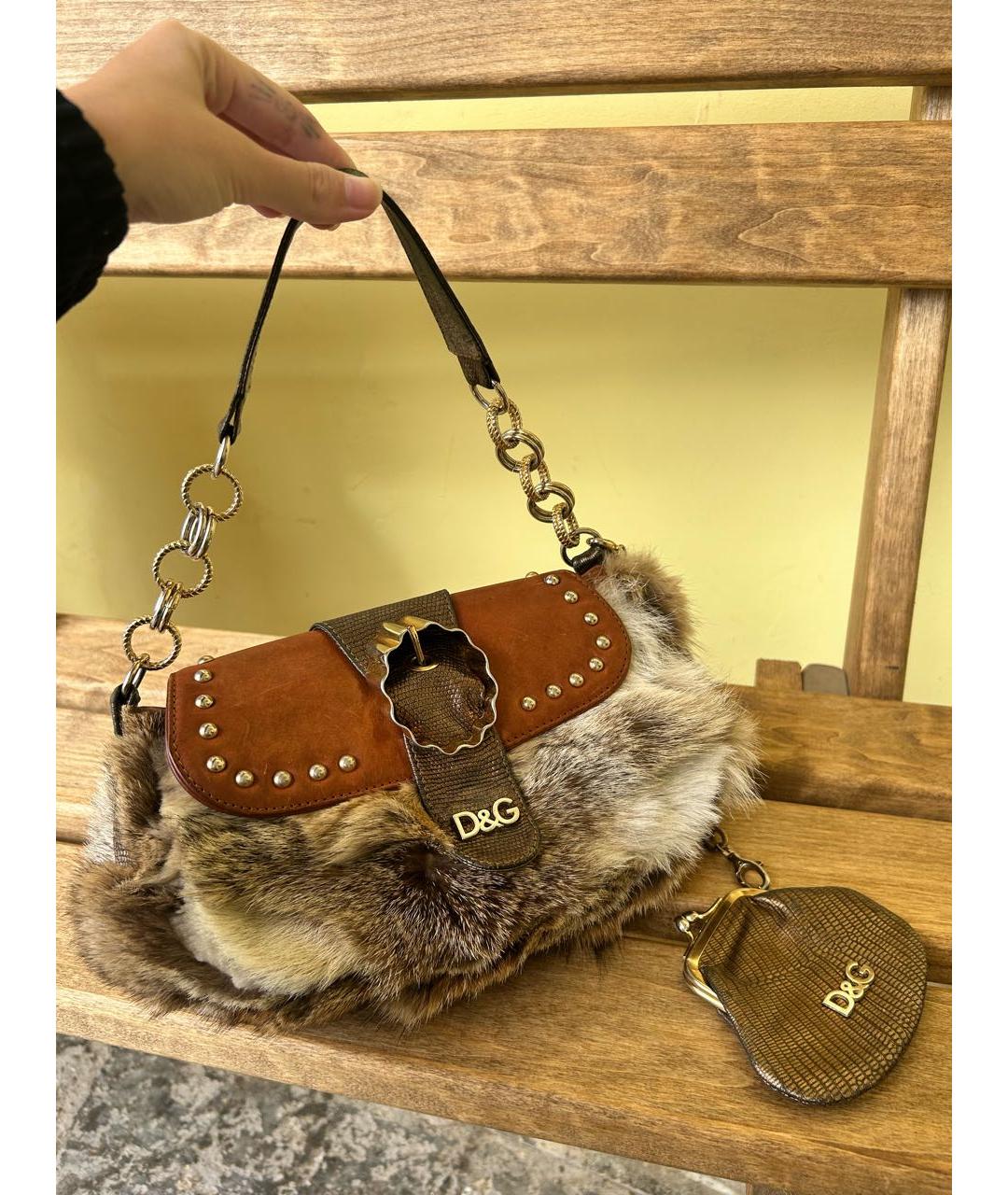 DOLCE&GABBANA Коричневая сумка с короткими ручками, фото 2