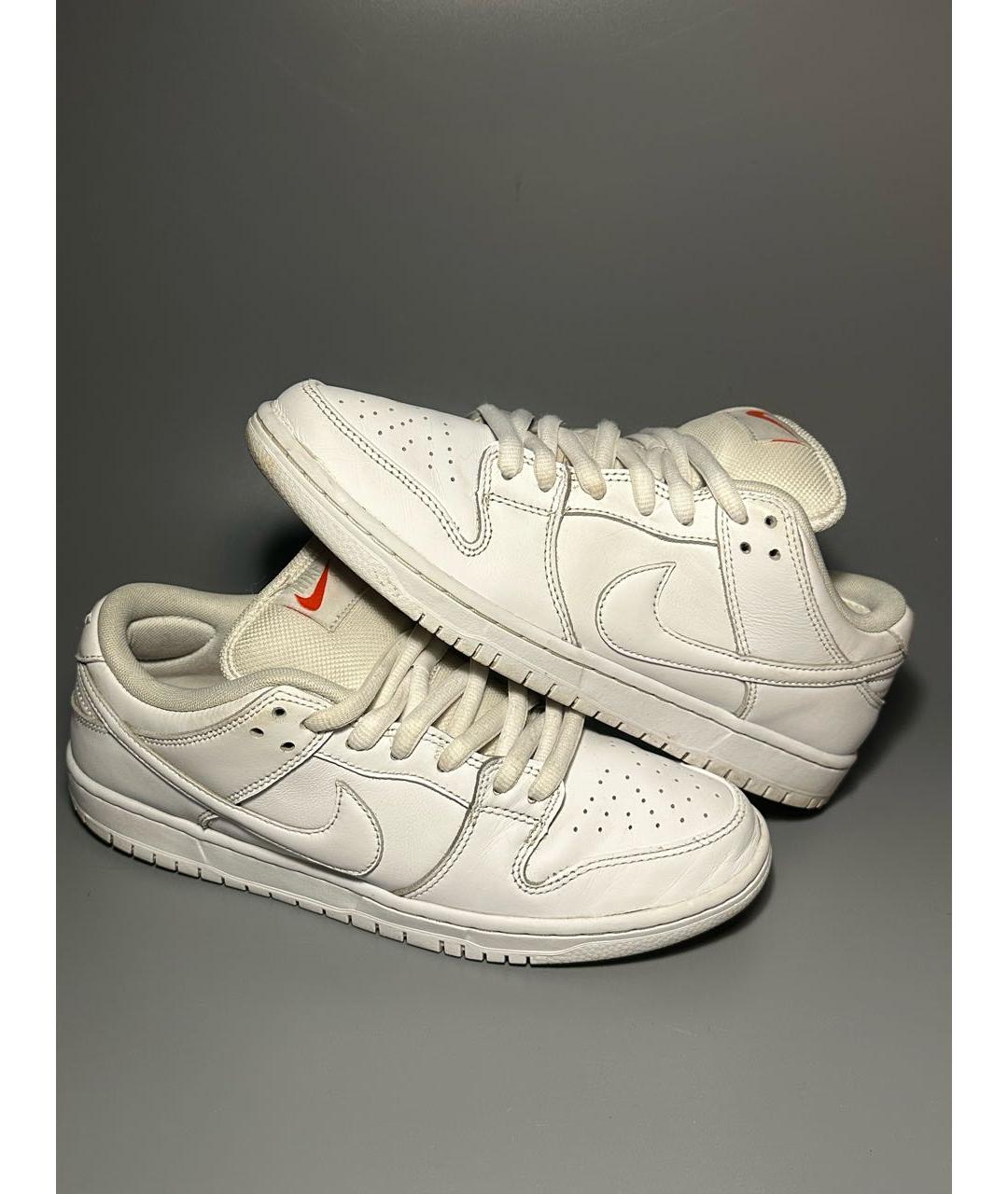 NIKE Белые кожаные низкие кроссовки / кеды, фото 5