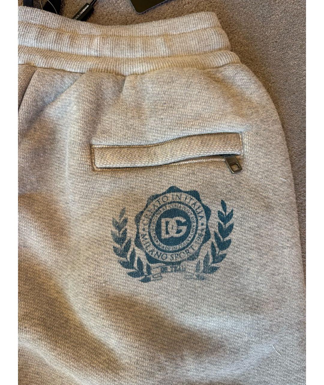 DOLCE&GABBANA Серые хлопковые повседневные брюки, фото 4