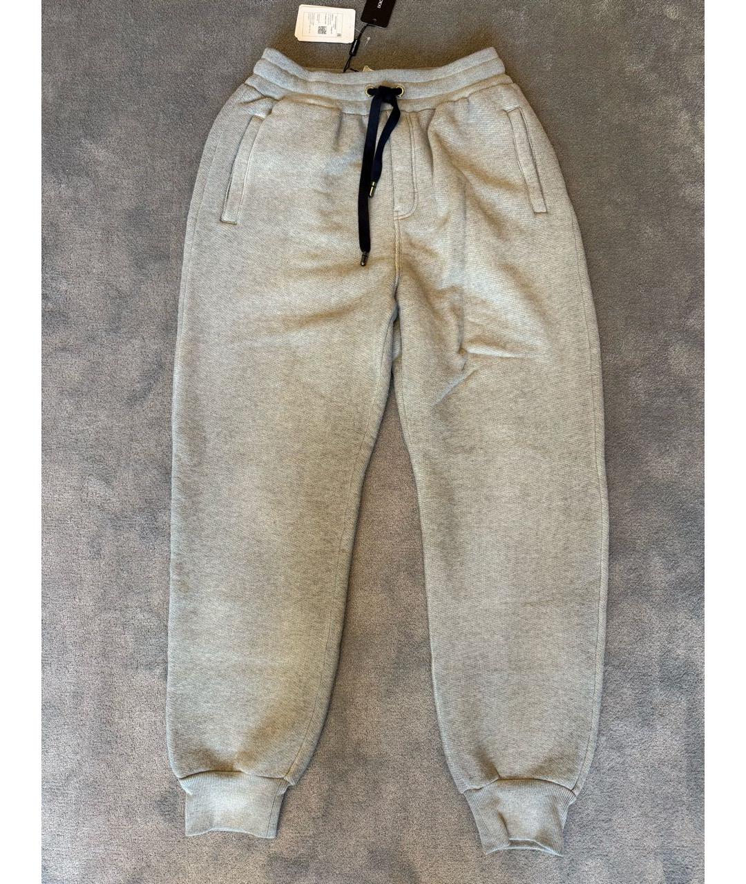 DOLCE&GABBANA Серые хлопковые повседневные брюки, фото 7