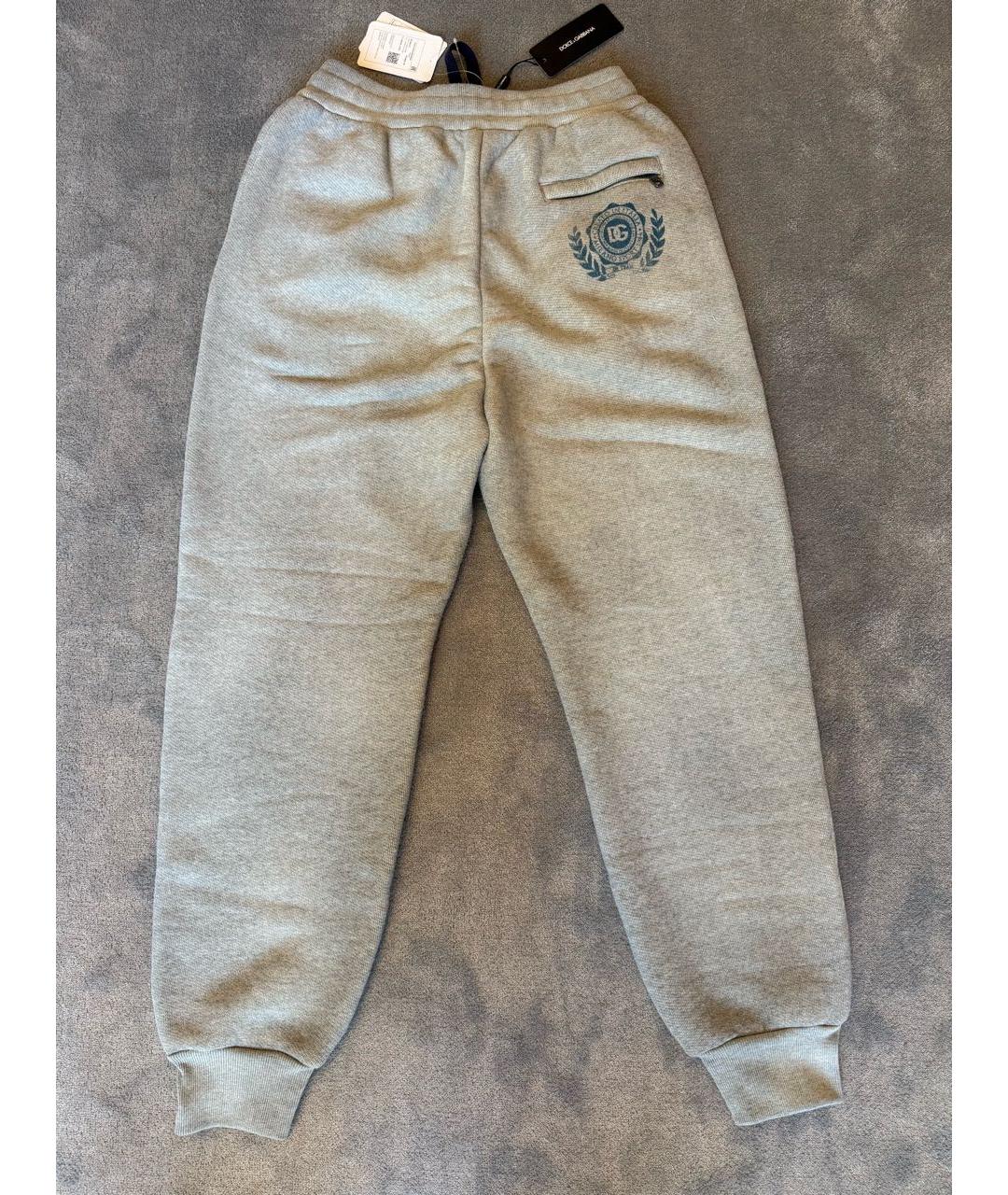 DOLCE&GABBANA Серые хлопковые повседневные брюки, фото 2