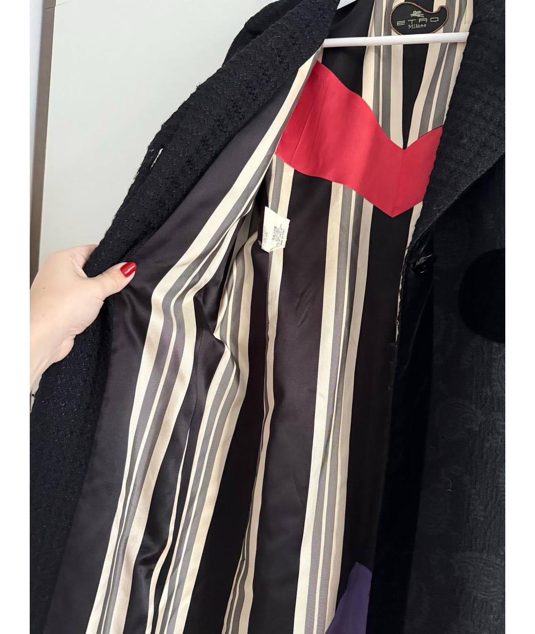 ETRO Черное шерстяное пальто, фото 6