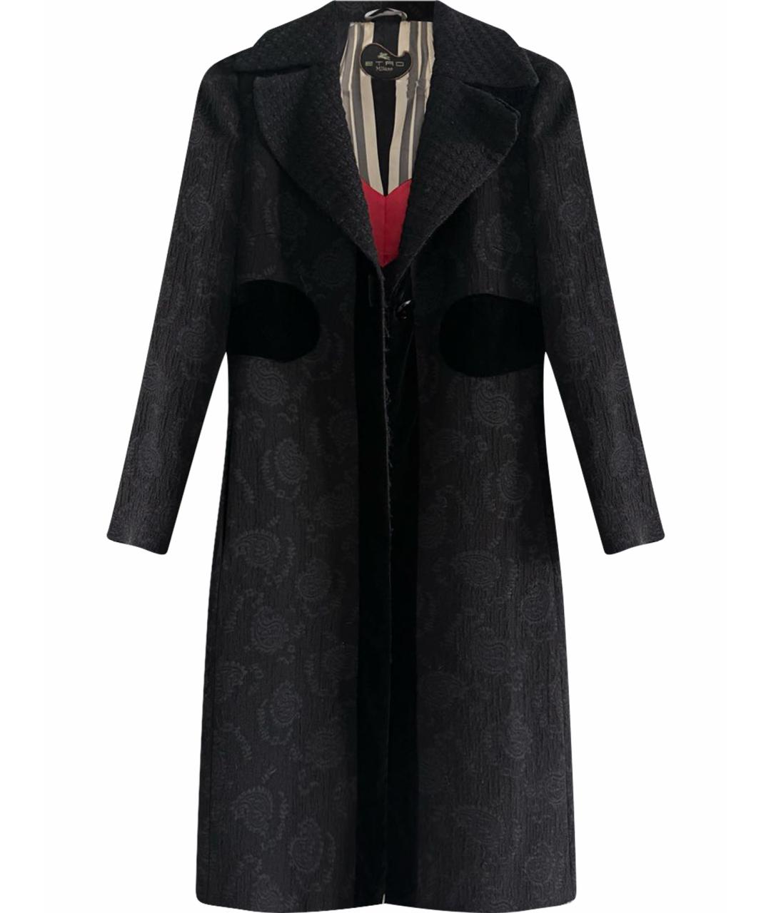 ETRO Черное шерстяное пальто, фото 1