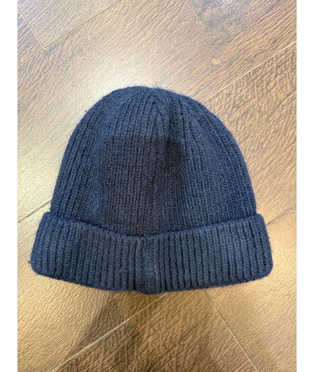 PRADA Темно-синяя шерстяная шапка, фото 2