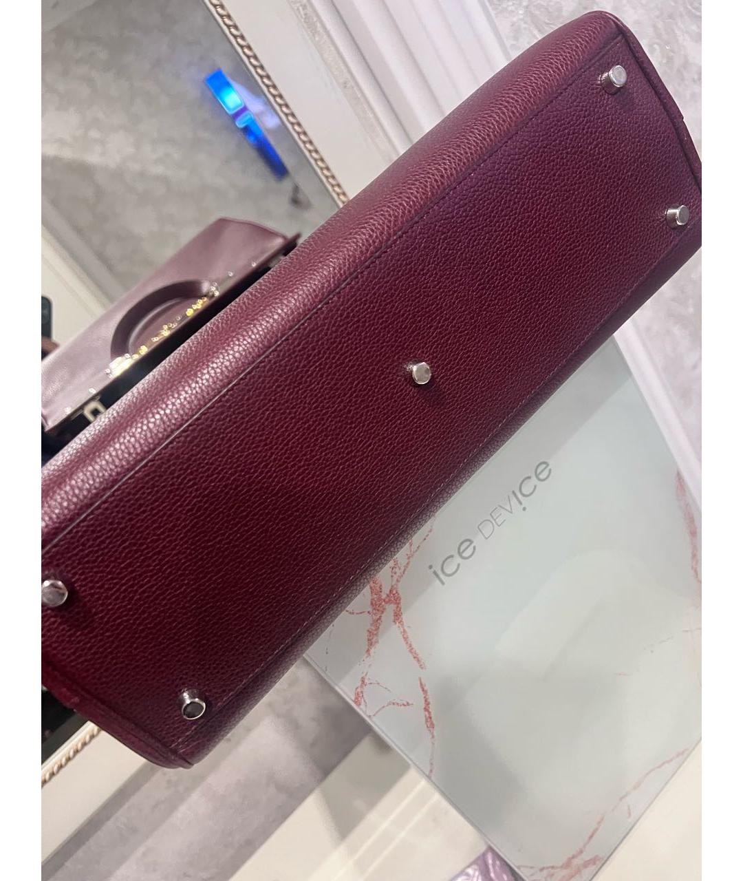 GUCCI Бордовая кожаная сумка тоут, фото 6