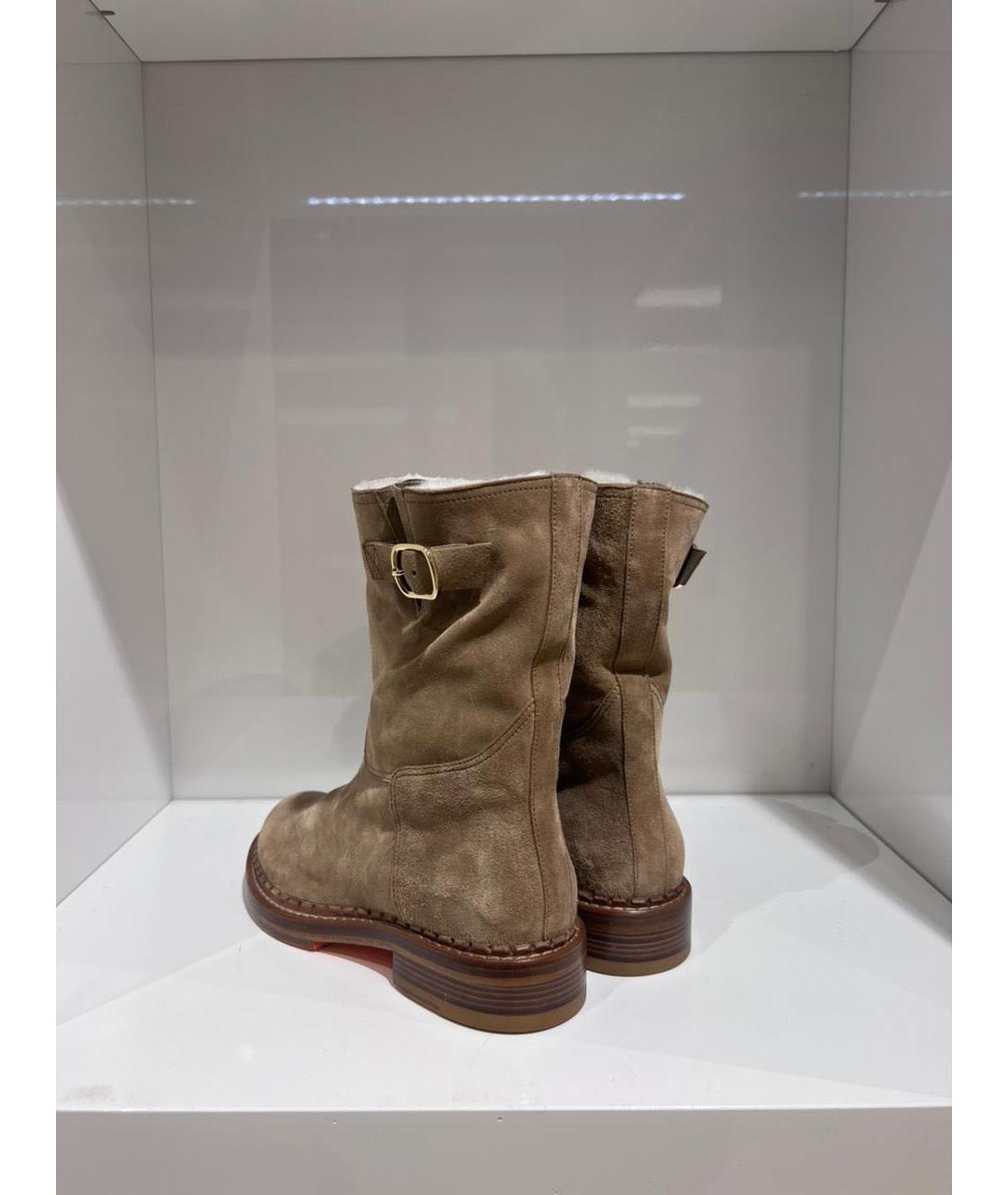 SANTONI Коричневые замшевые ботинки, фото 3