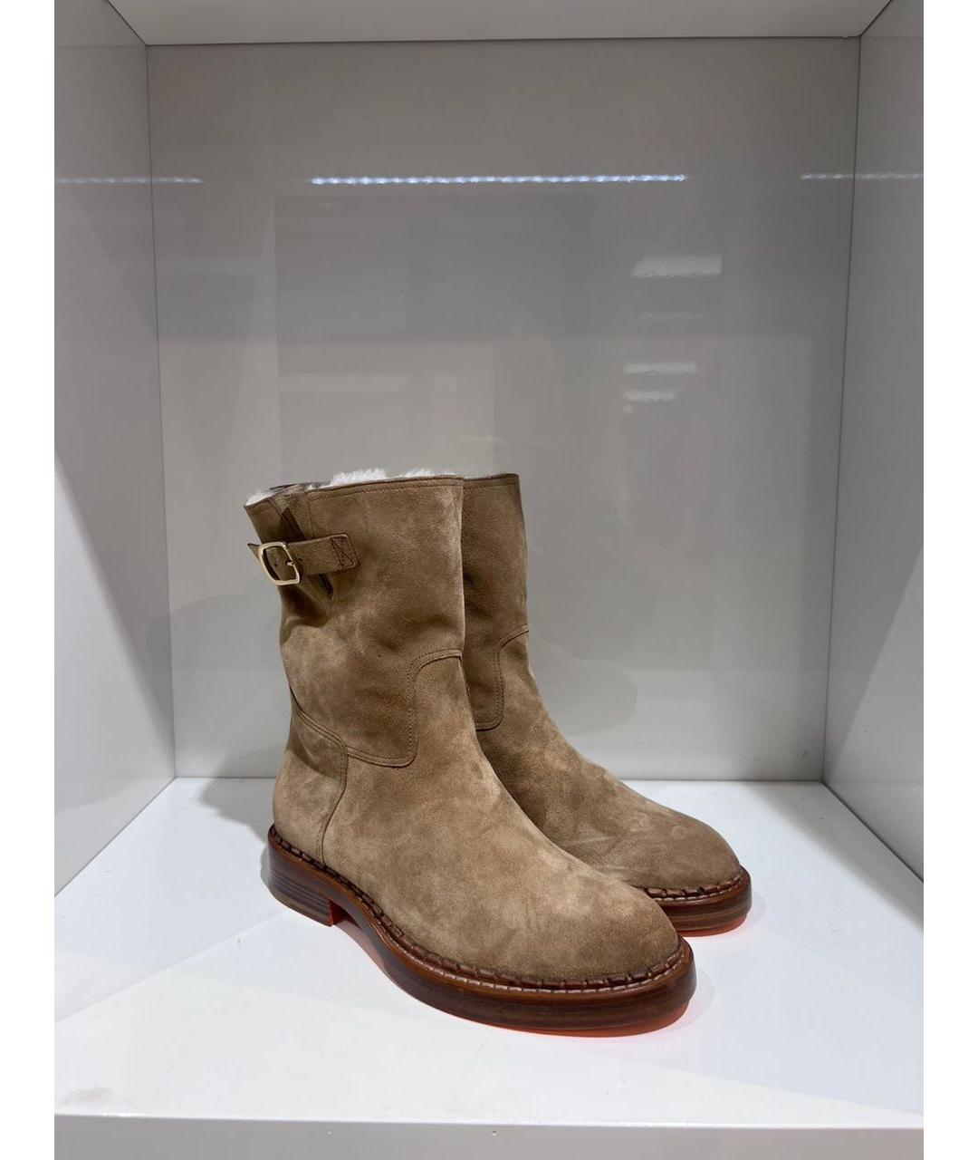 SANTONI Коричневые замшевые ботинки, фото 2