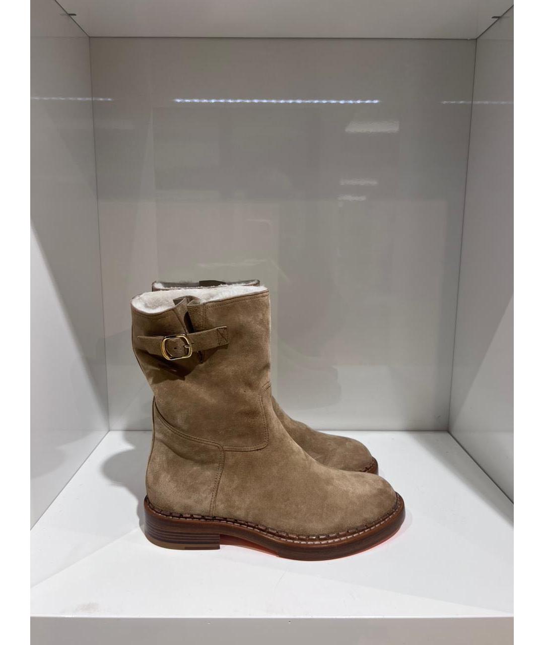 SANTONI Коричневые замшевые ботинки, фото 4