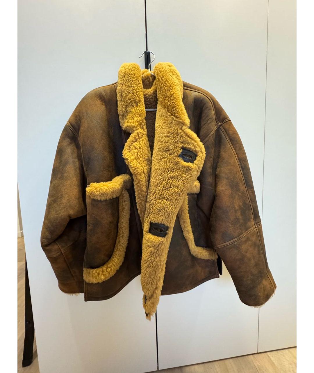 SANDRO Коричневая меховая дубленка, фото 2