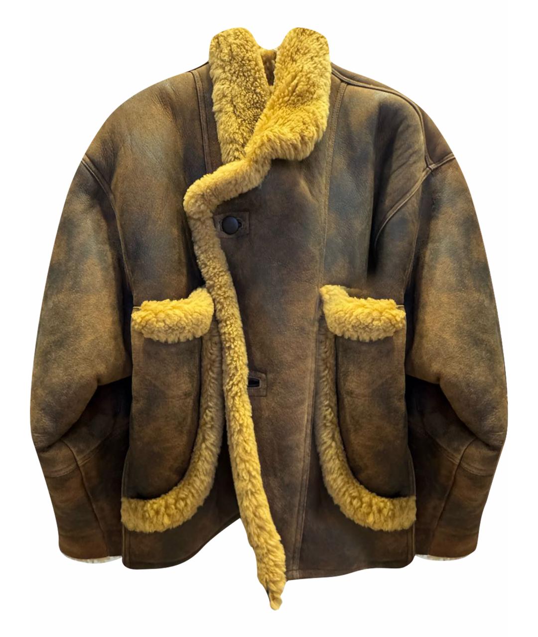 SANDRO Коричневая меховая дубленка, фото 1