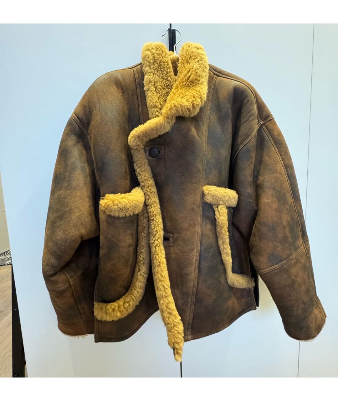 SANDRO Коричневая меховая дубленка, фото 5