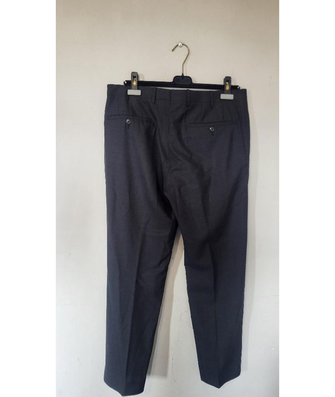 CORNELIANI Антрацитовые шерстяные классические брюки, фото 2