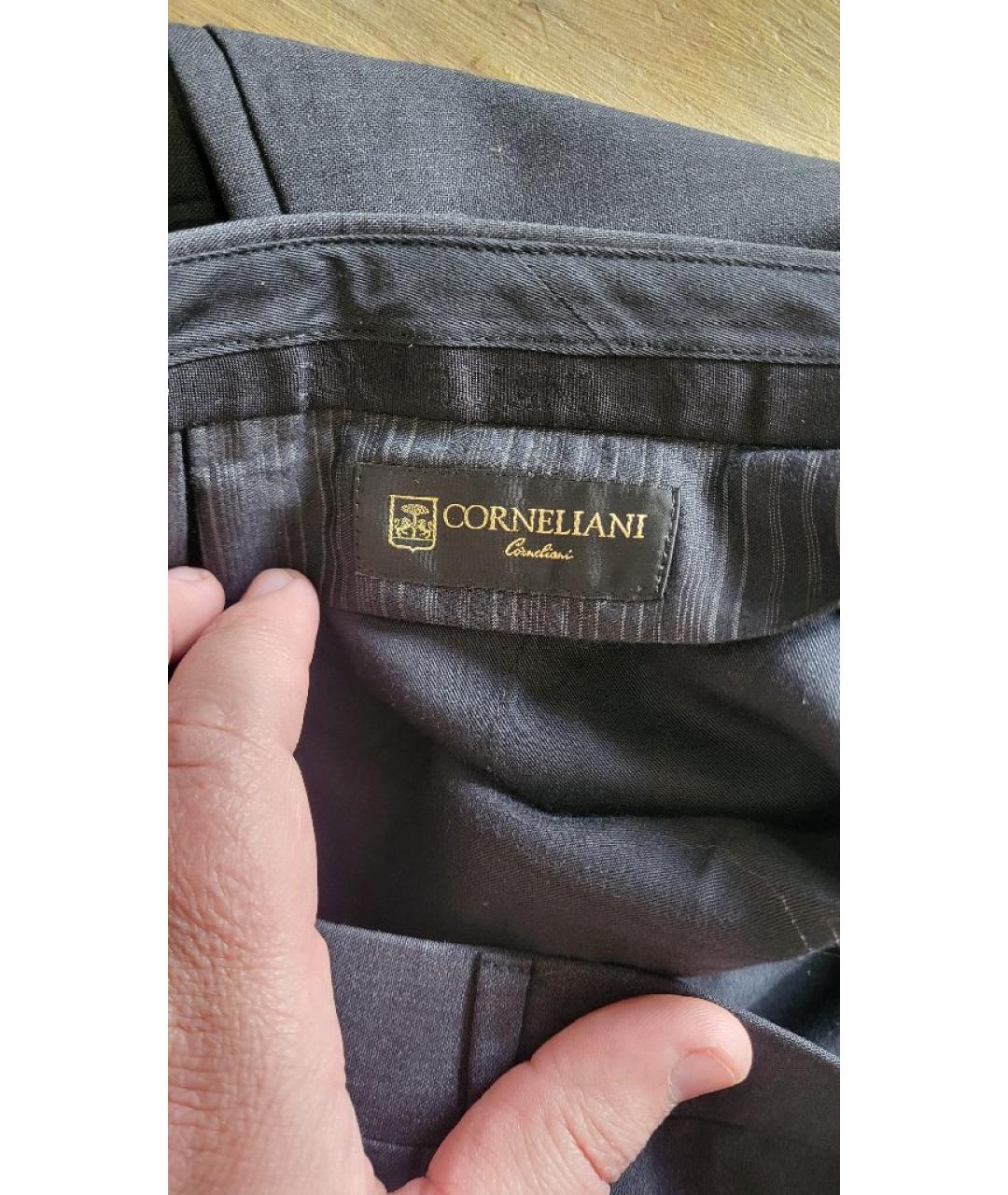 CORNELIANI Антрацитовые шерстяные классические брюки, фото 5