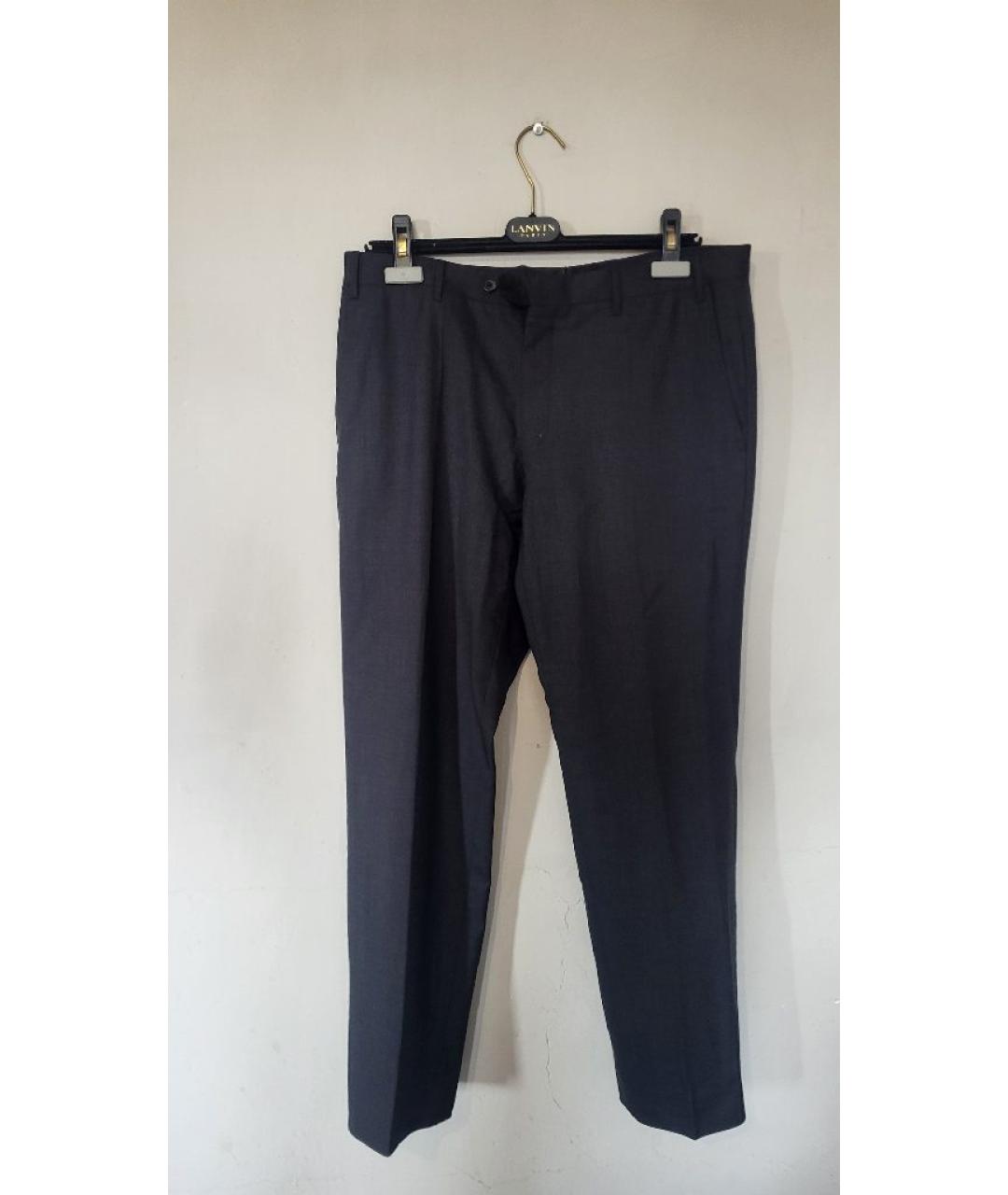 CORNELIANI Антрацитовые шерстяные классические брюки, фото 6