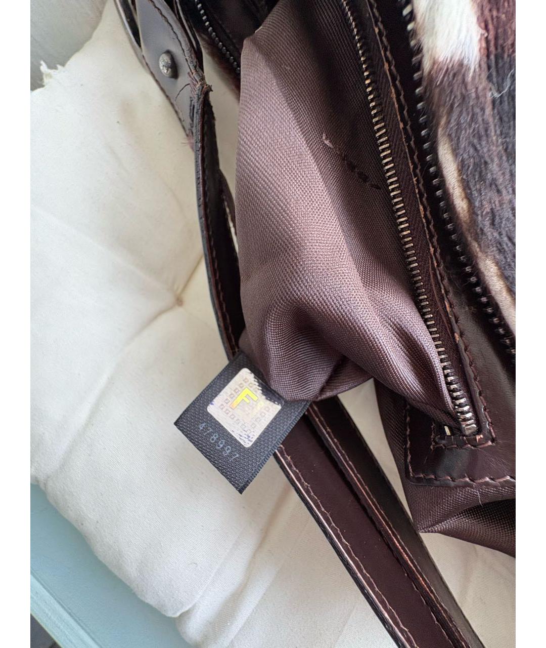 FENDI Белая меховая сумка с короткими ручками, фото 6