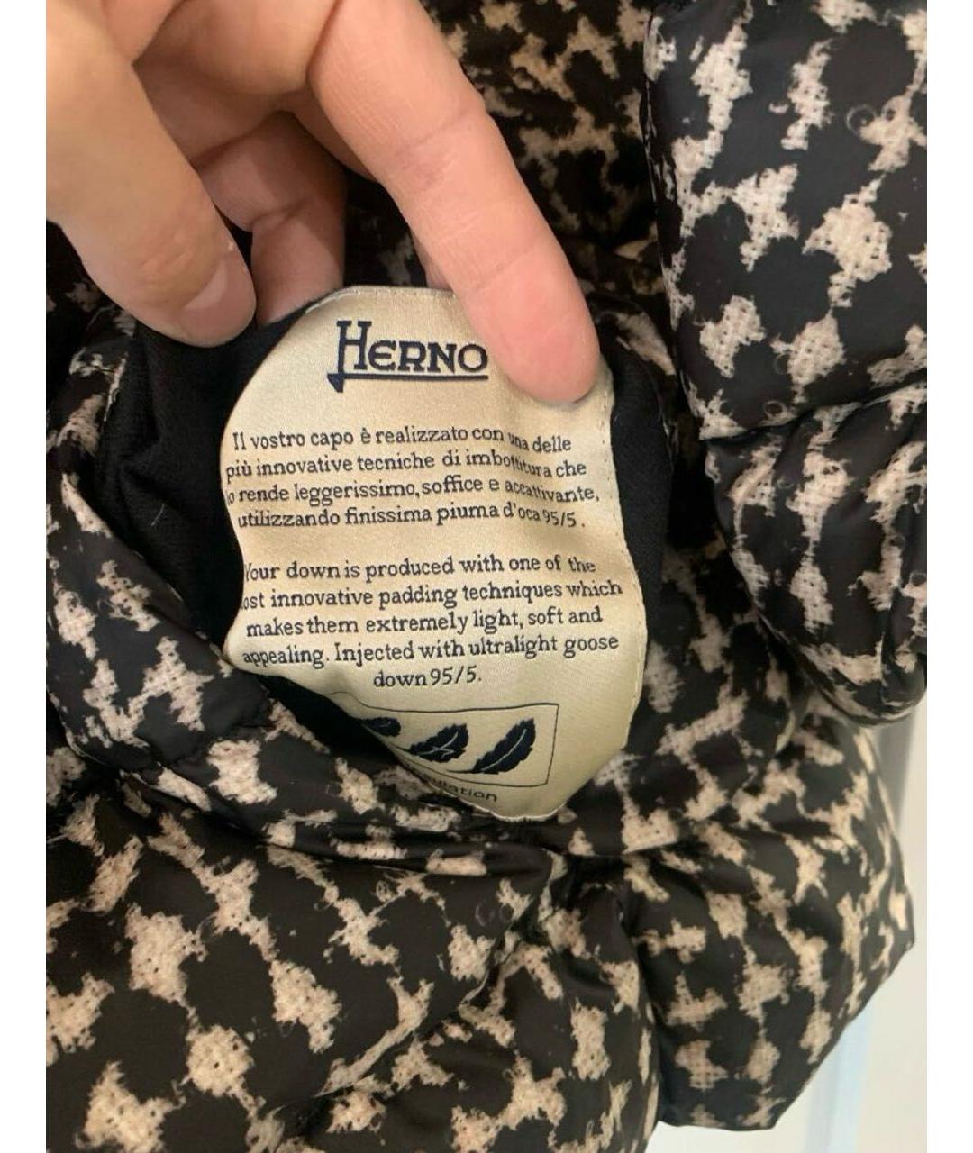 HERNO Черный полиамидовый пуховик, фото 2
