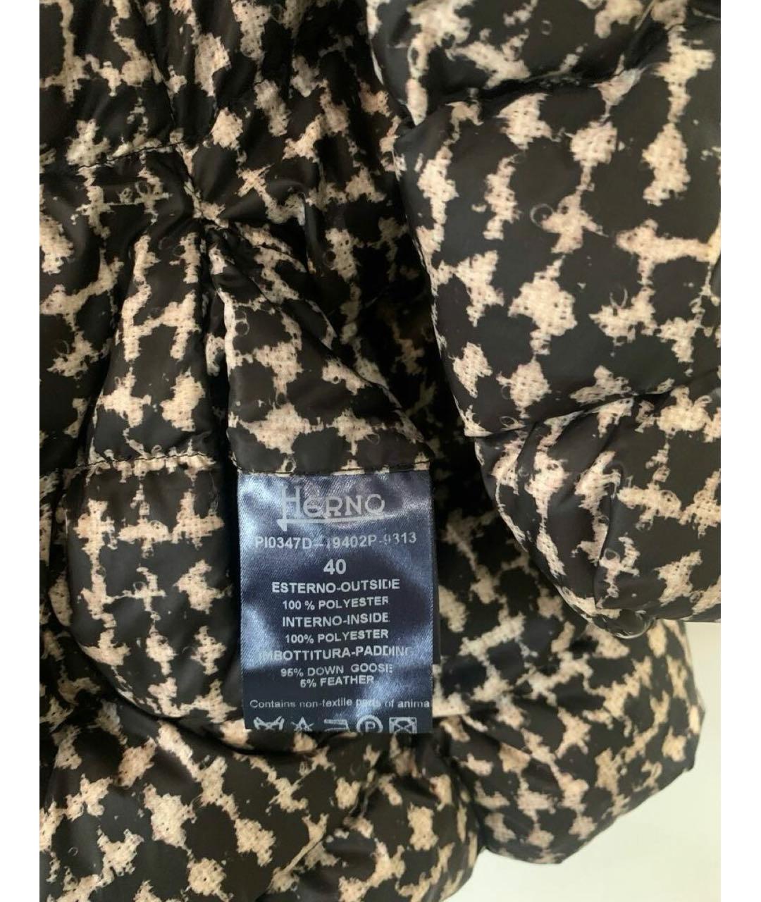 HERNO Черный полиамидовый пуховик, фото 4