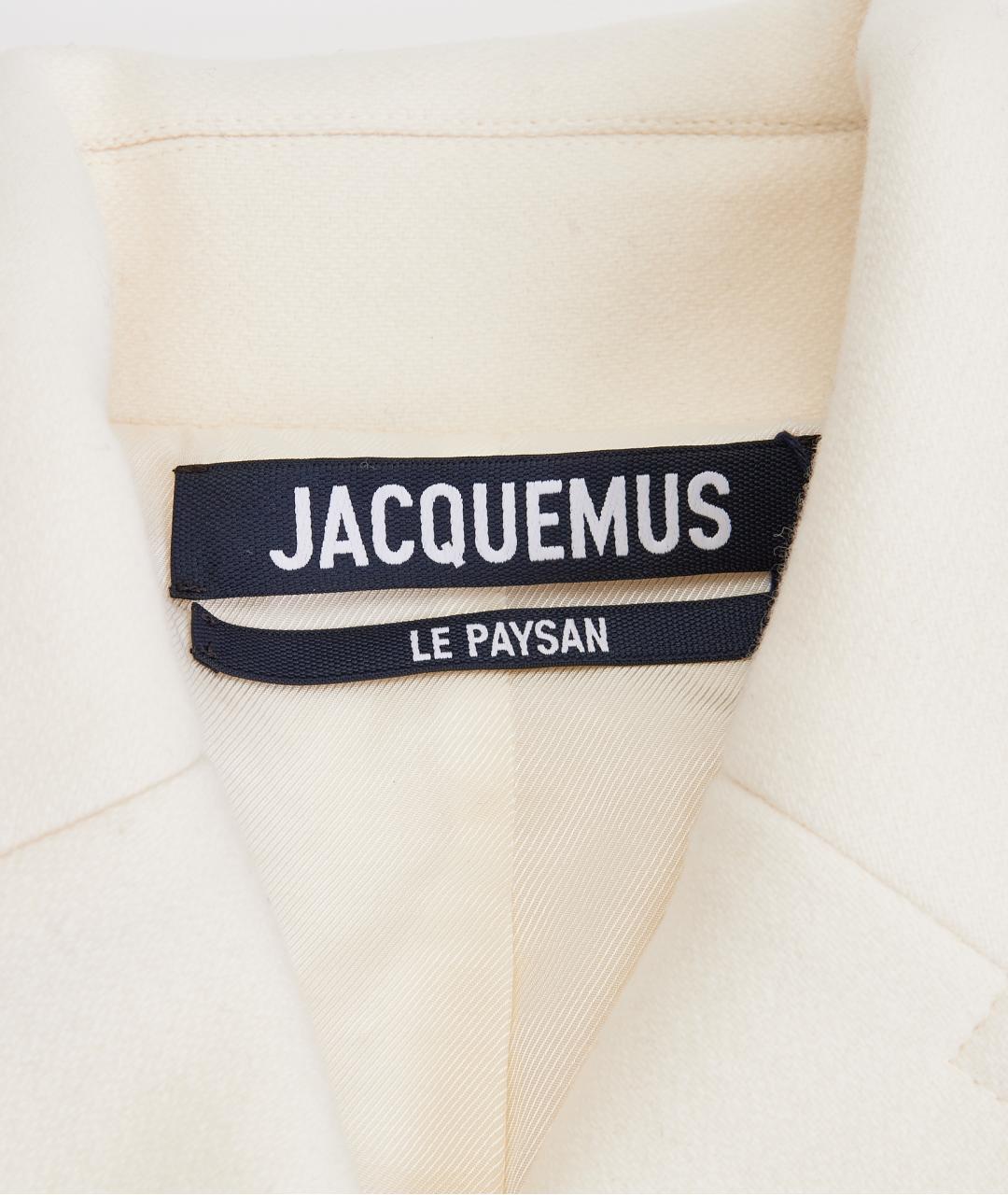 JACQUEMUS Белое шерстяное пальто, фото 4