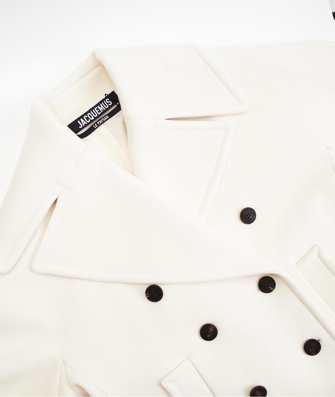 JACQUEMUS Белое шерстяное пальто, фото 3