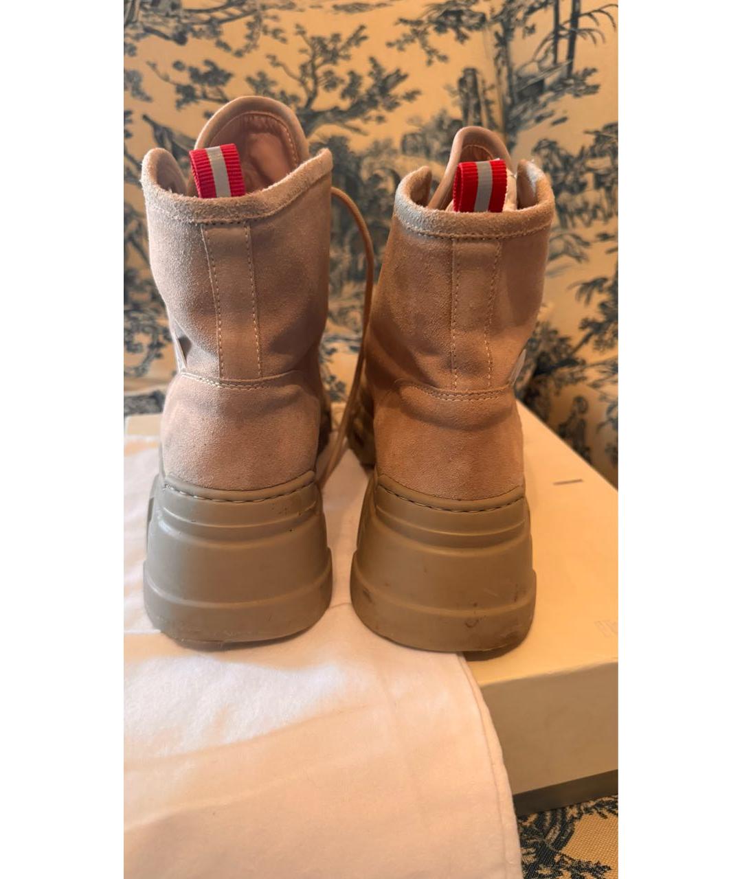 POLLINI Бежевые замшевые ботинки, фото 8