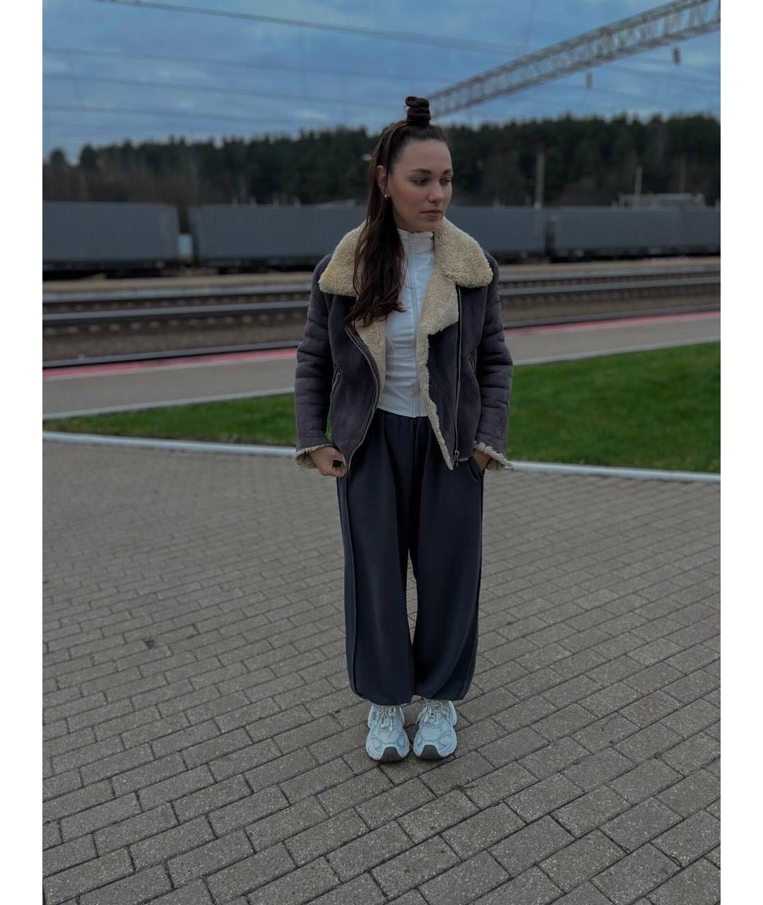 ACNE STUDIOS Антрацитовая замшевая дубленка, фото 6