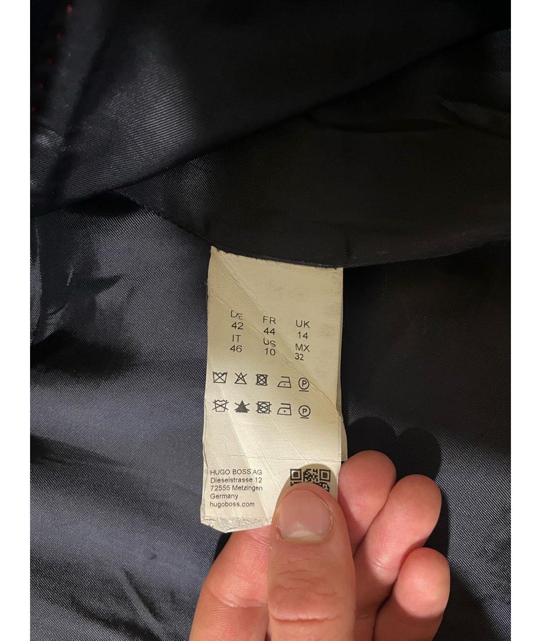 HUGO BOSS Темно-синее шерстяное пальто, фото 4