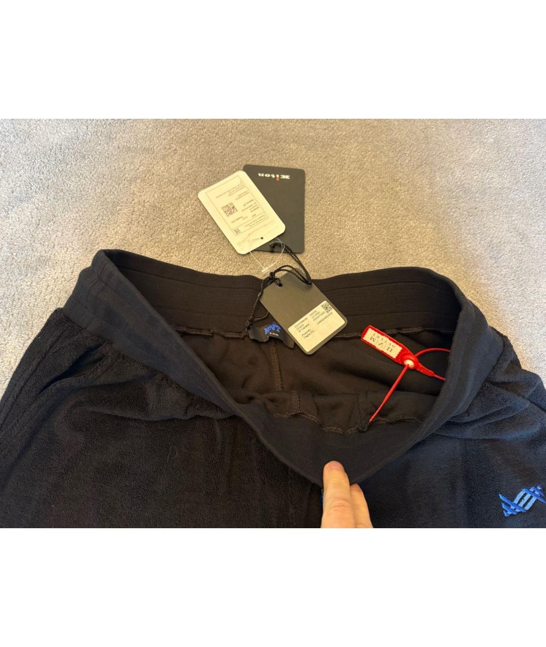 KITON Черные хлопко-эластановые повседневные брюки, фото 3