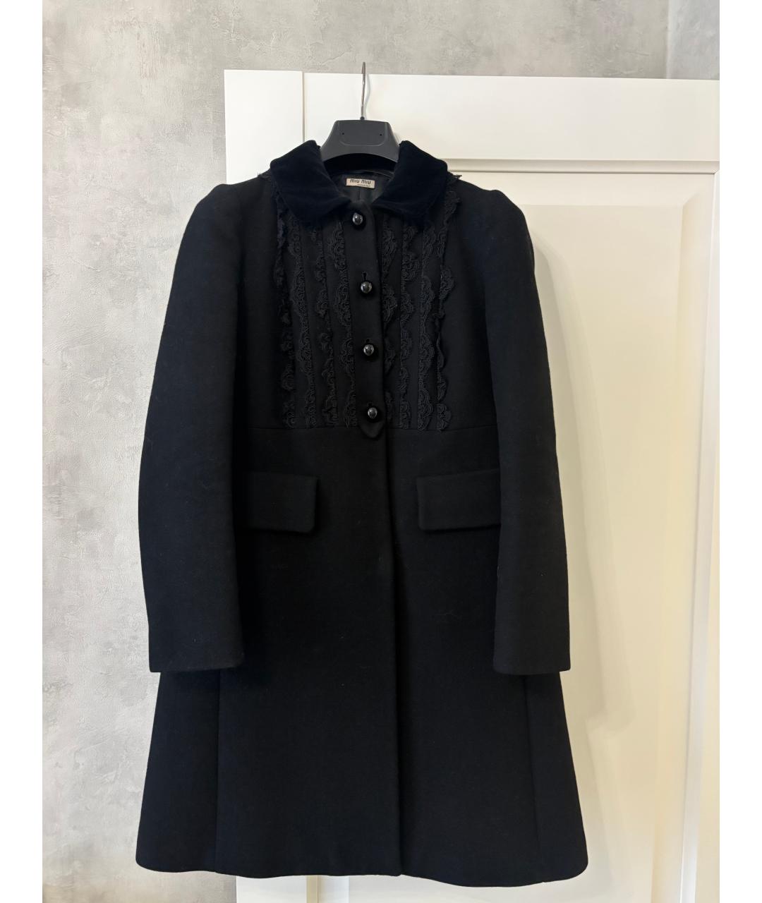 MIU MIU Черное хлопковое пальто, фото 5