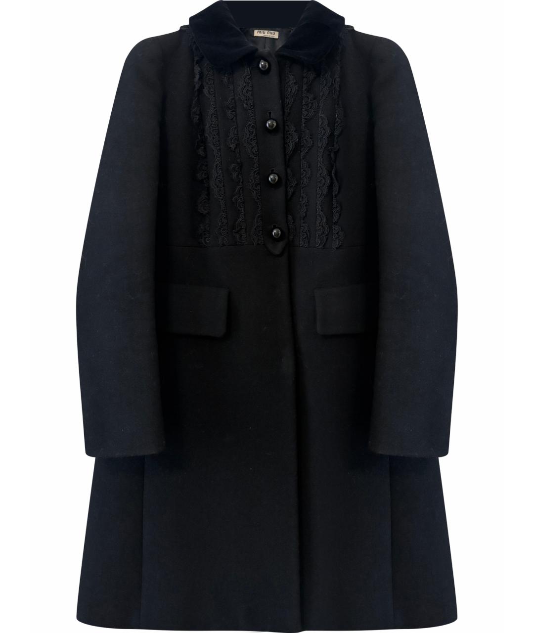 MIU MIU Черное хлопковое пальто, фото 1