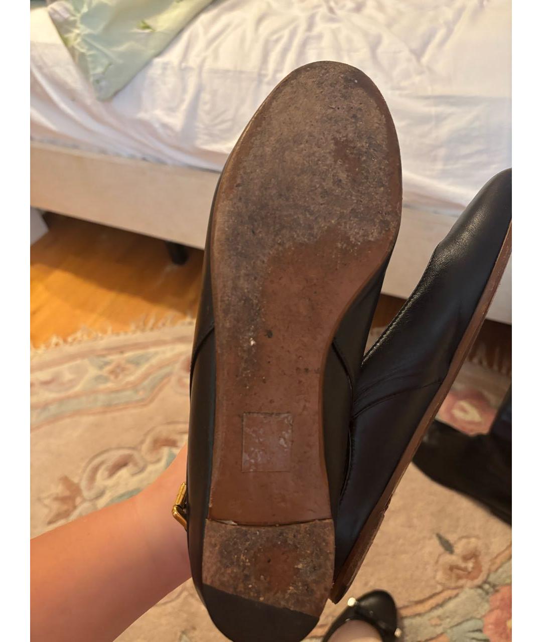 BURBERRY Черные кожаные балетки, фото 4