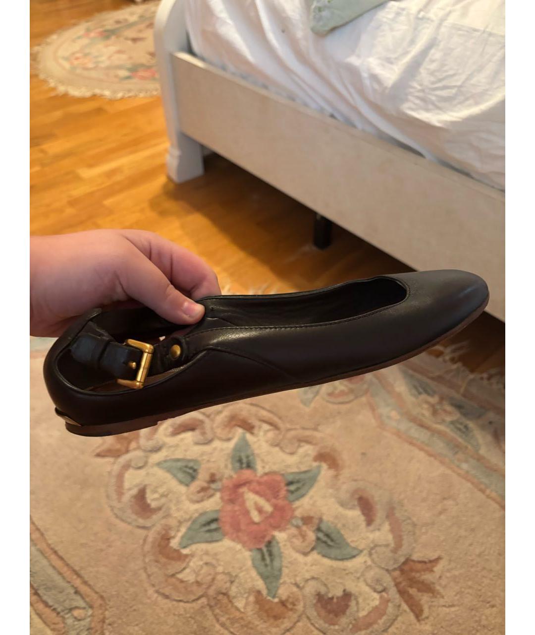 BURBERRY Черные кожаные балетки, фото 5