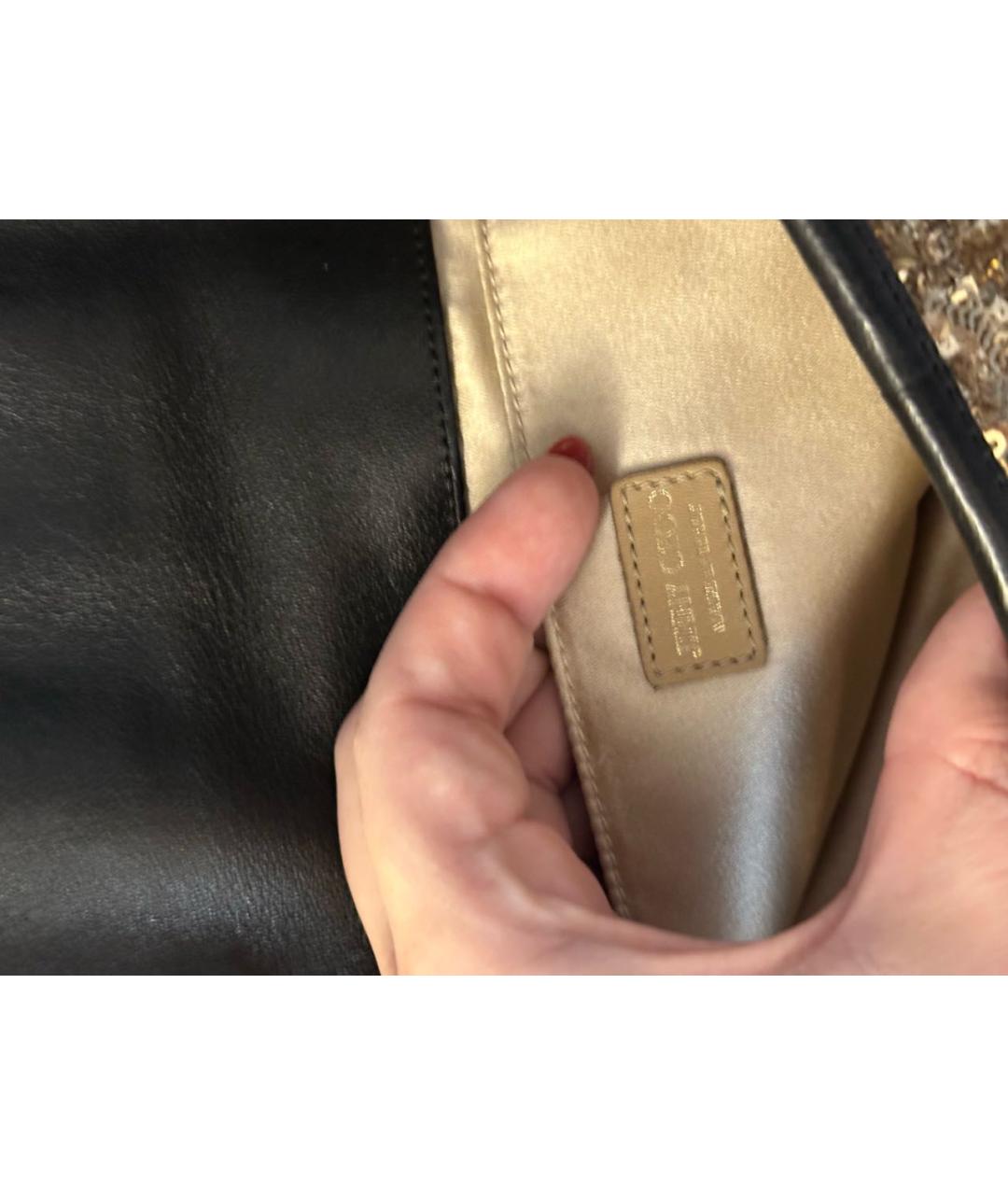 JIMMY CHOO Золотая кожаная сумка через плечо, фото 6