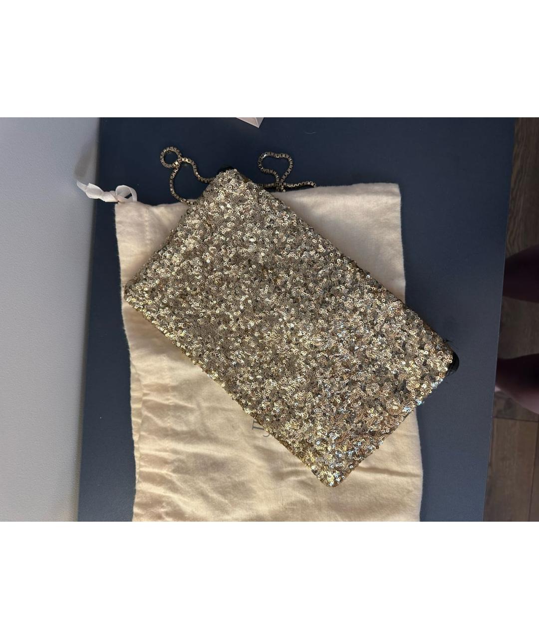 JIMMY CHOO Золотая кожаная сумка через плечо, фото 8