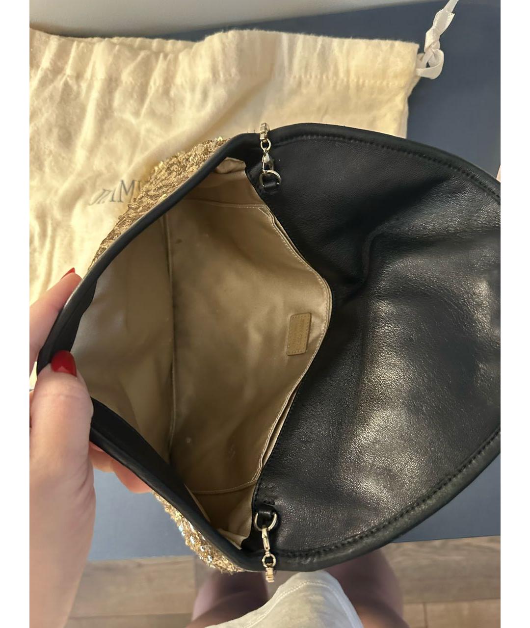 JIMMY CHOO Золотая кожаная сумка через плечо, фото 5