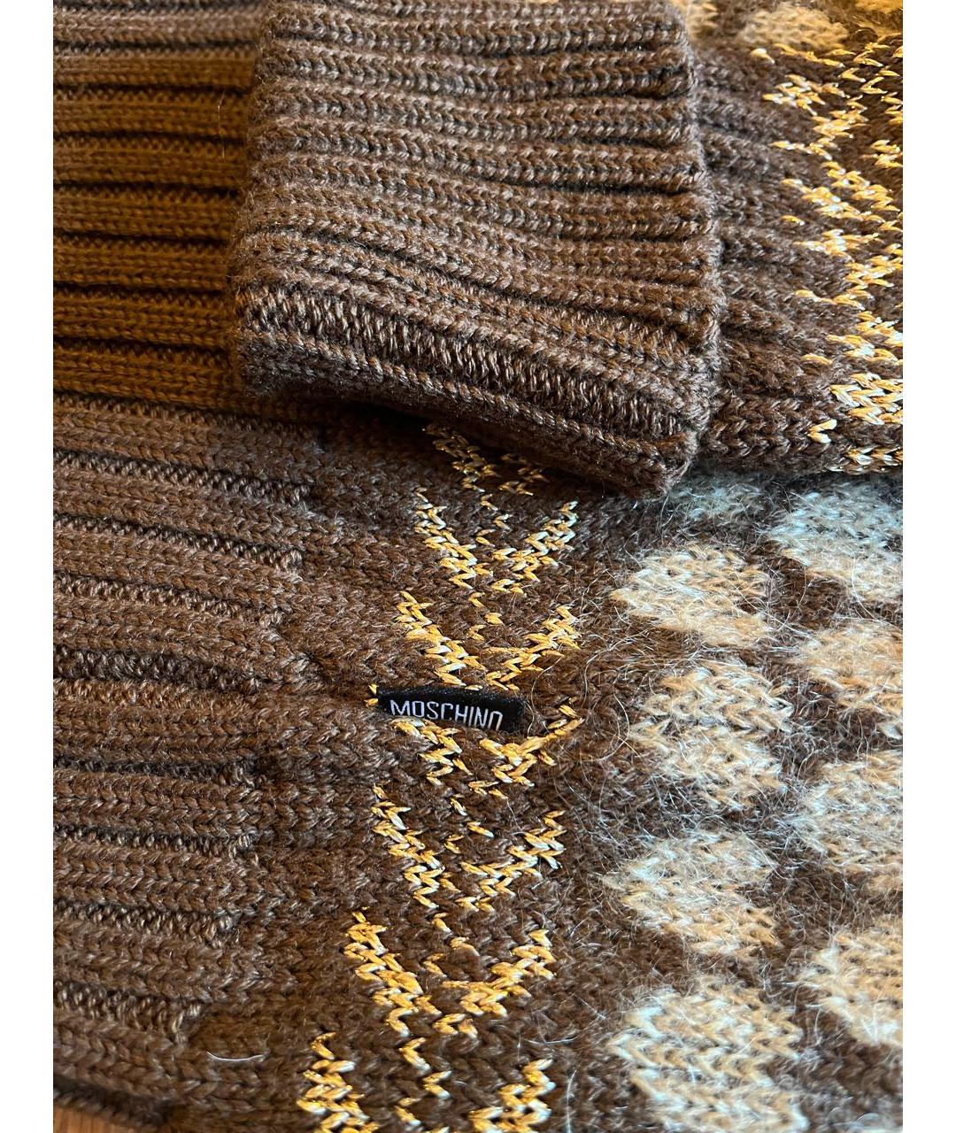 MOSCHINO Коричневый шерстяной джемпер / свитер, фото 5
