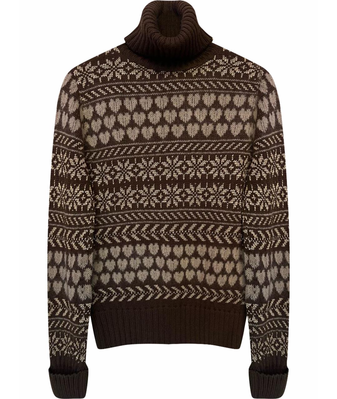 MOSCHINO Коричневый шерстяной джемпер / свитер, фото 1