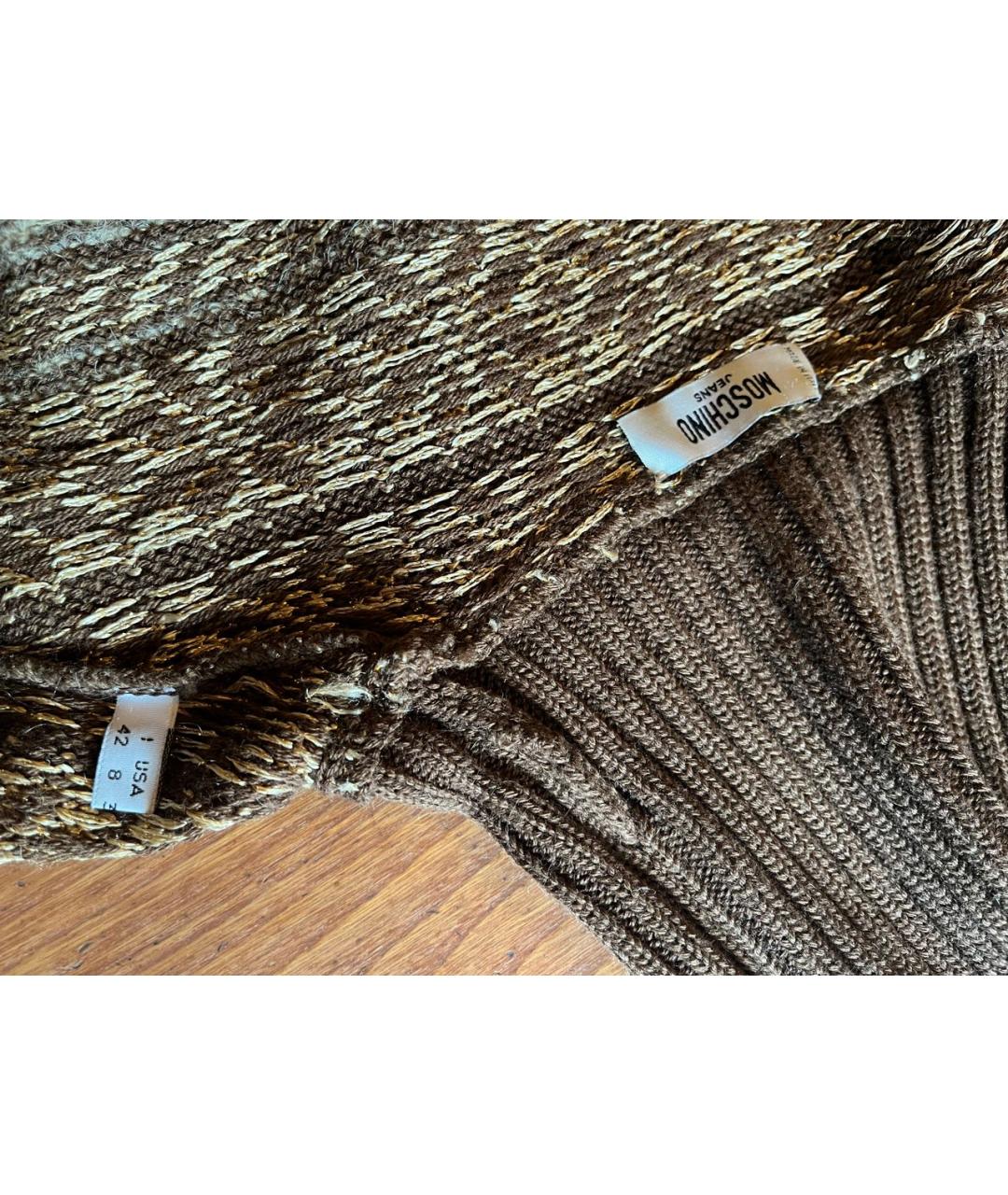 MOSCHINO Коричневый шерстяной джемпер / свитер, фото 4