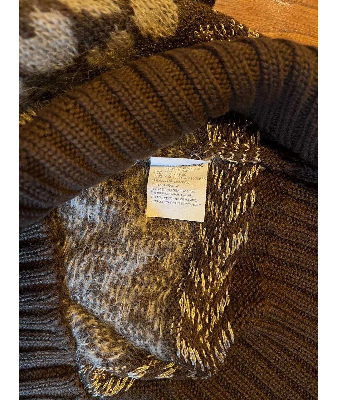 MOSCHINO Коричневый шерстяной джемпер / свитер, фото 6