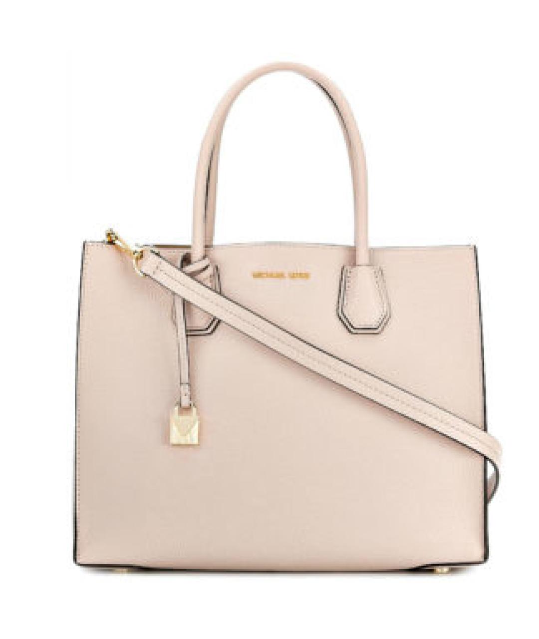 MICHAEL KORS Розовая кожаная сумка с короткими ручками, фото 8