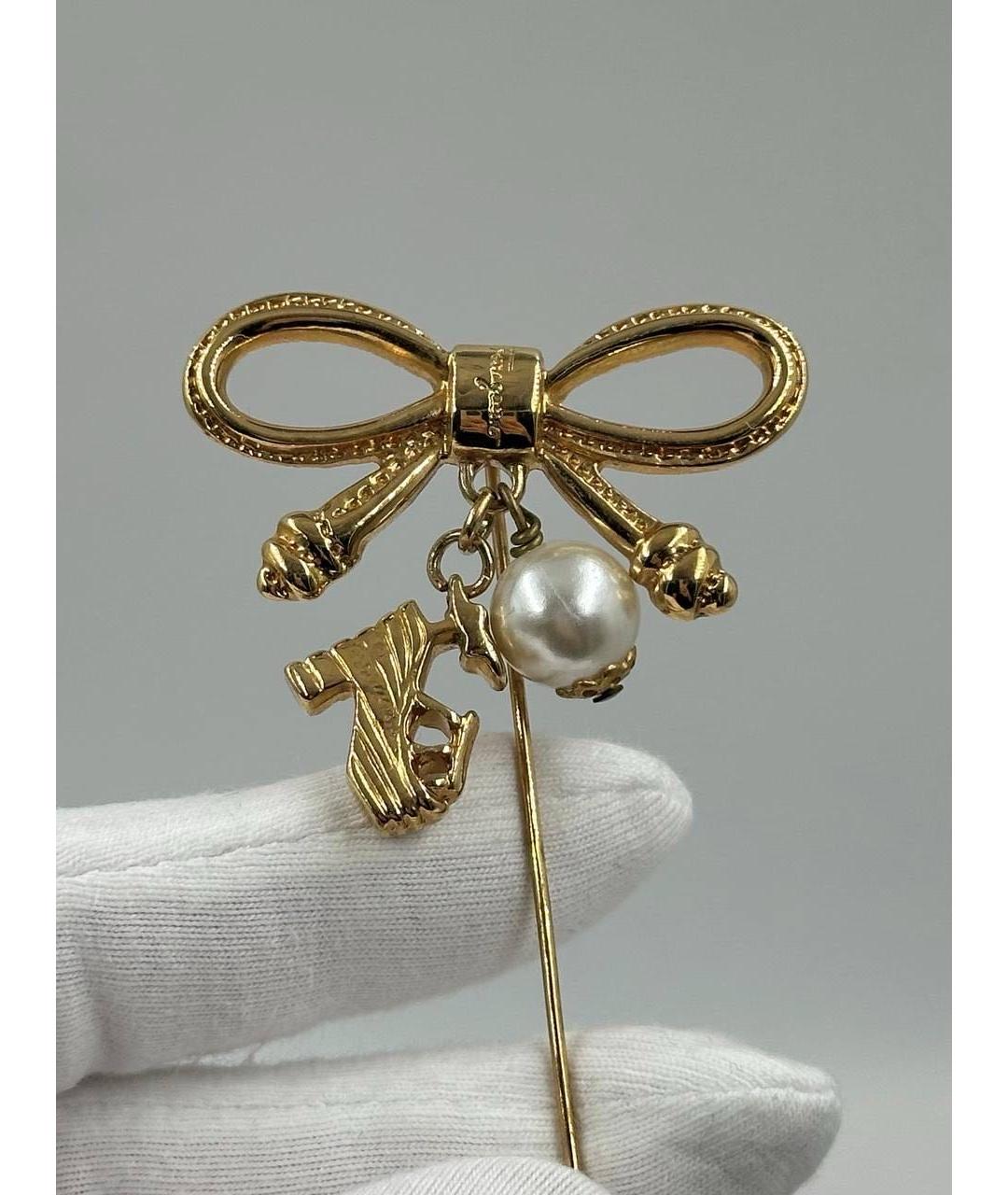 FERRAGAMO Золотая металлическая булавка / брошь, фото 5